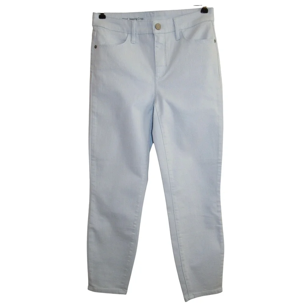 Talbots Flawless High Waist Jegging Crop Jeans Womens 4 Soft Pale‎ Blue Pastel